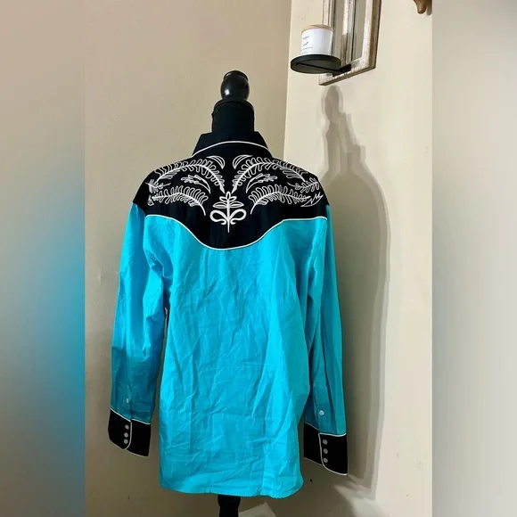 Coofandy Western Cowboy Shirt Casual Long Sleeve Button Down - Picture 4 of 7